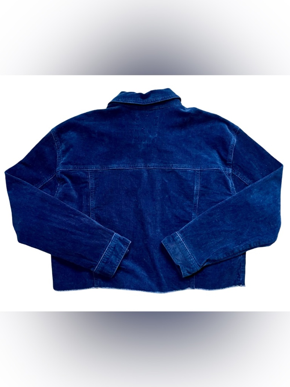 Cleo + Wolf Dark Blue Corduroy Cropped Jacket Size Small - Picture 6 of 6